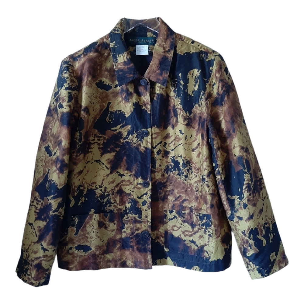 Vintage Harve Benard Silk Abstract Print Blazer Size 12